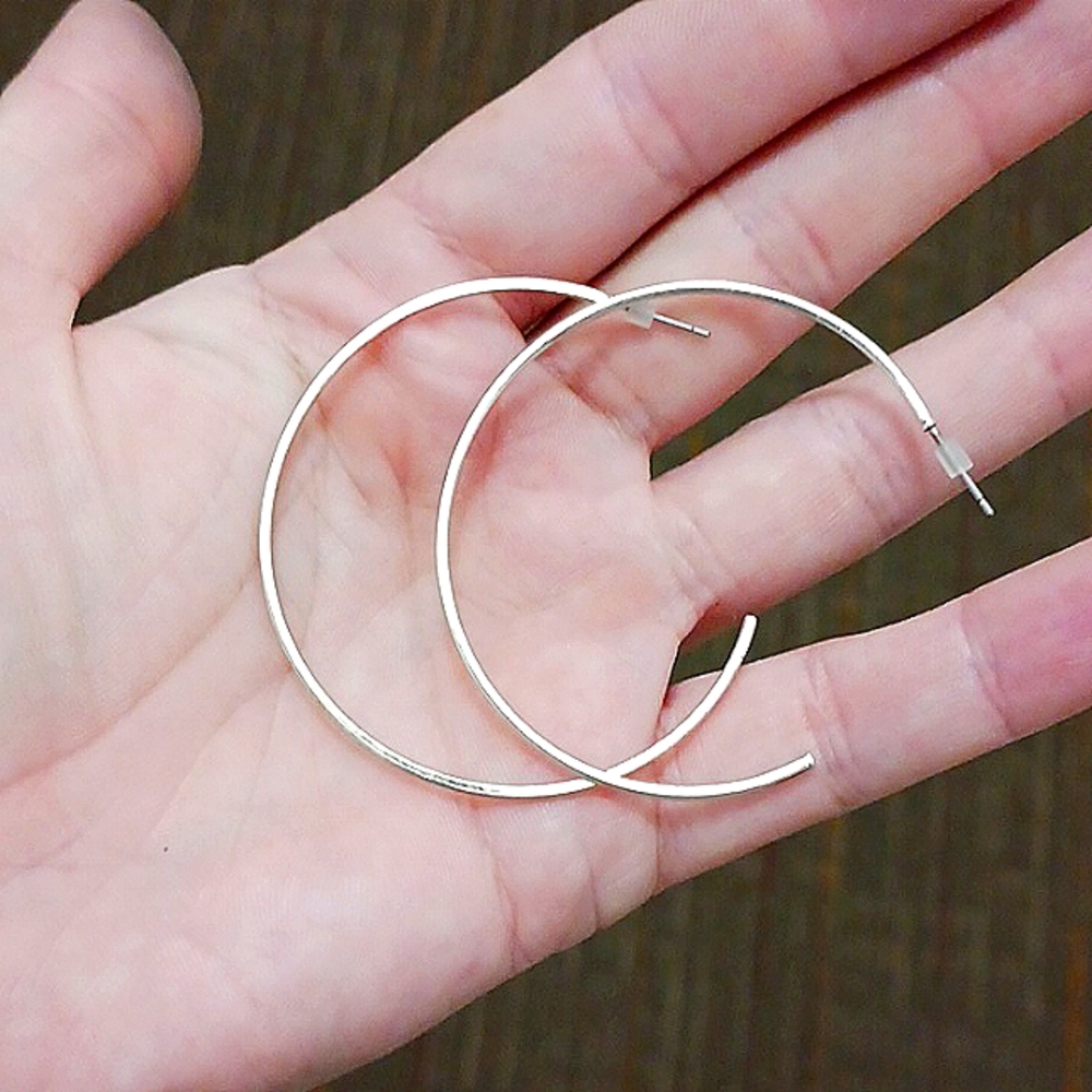 SILVER PLATED HOOPS